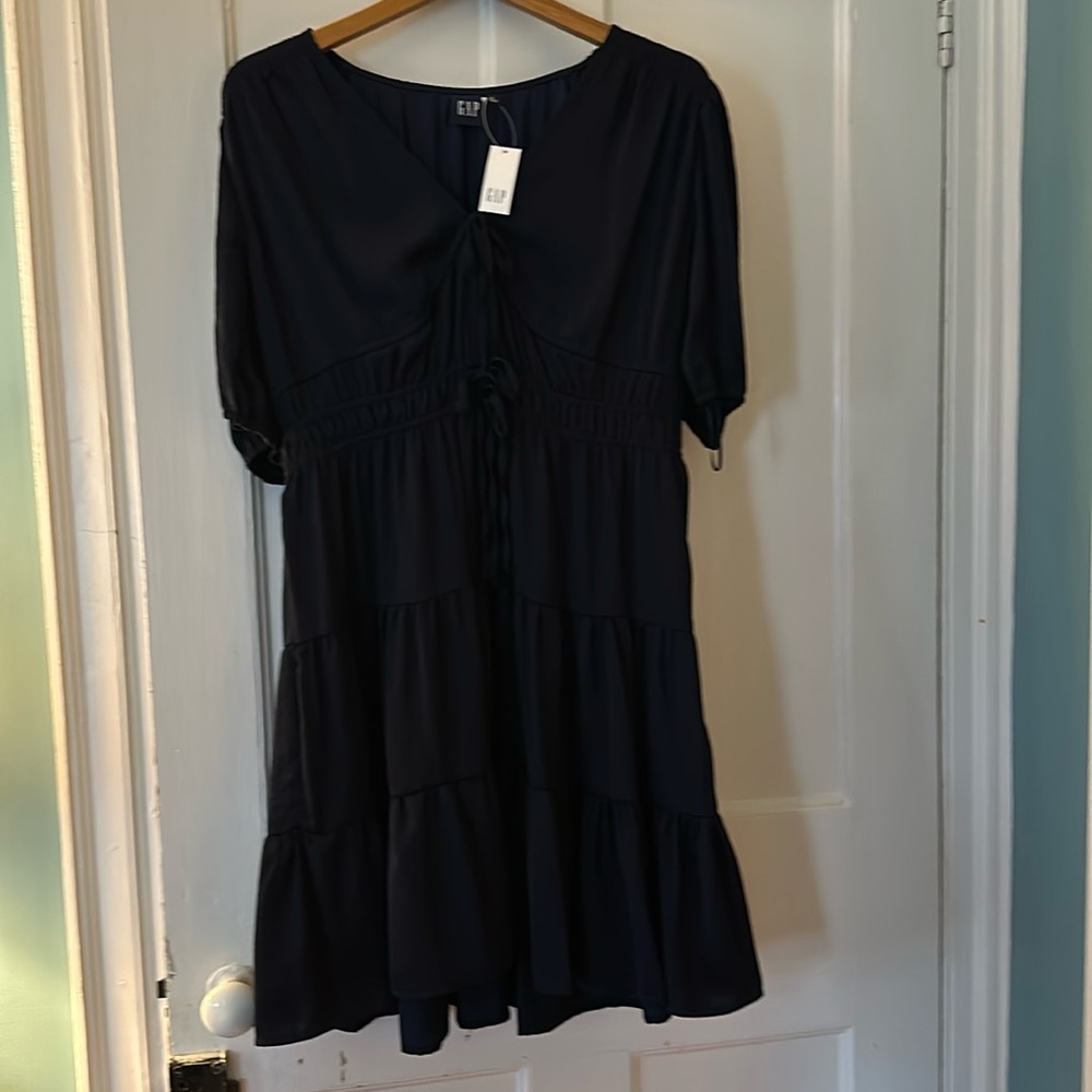 New with tags deep navy satin mini dress